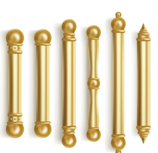 Gold curtain rods