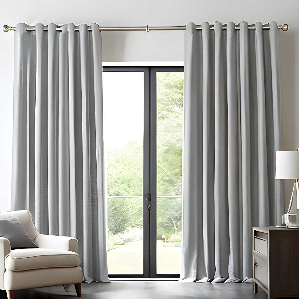 Silver curtain rods